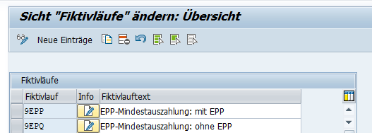 Beispiel für Fiktivläufe der Mindestauszahlung der EPP bei vorliegender Forderung im SAP HCM